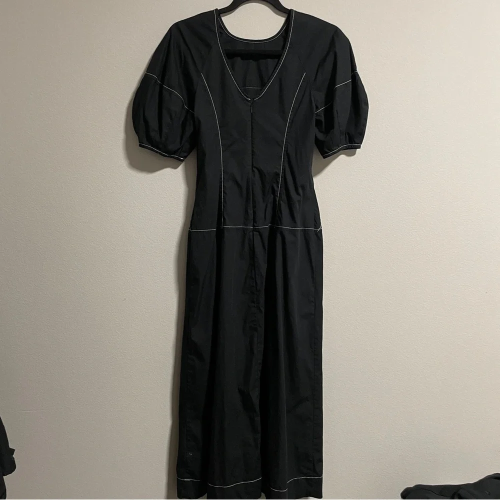 MADEWELL Puff-Sleeve Drop-Waist Midi Dress - Picture 9 of 12